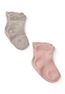 Κάλτσες Bebe από οργανικό βαμβάκι Biorganic Grey & Pink 2 Τεμ