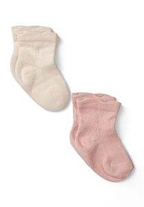 Κάλτσες Bebe από οργανικό βαμβάκι Biorganic Ecru & Pink 2 Τεμ