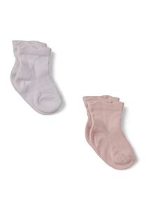Κάλτσες Bebe από οργανικό βαμβάκι Biorganic White & Pink 2 Τεμ