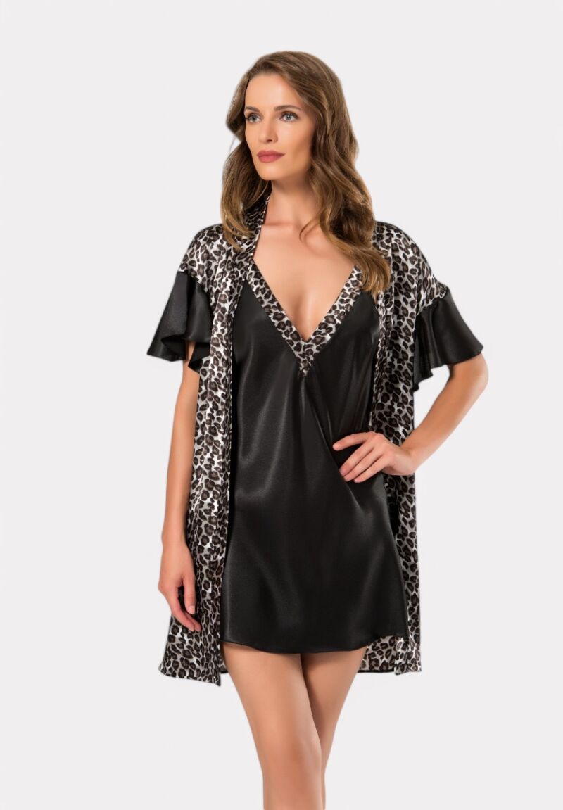 Σετ Ρόμπα - Νυχτικό Satin Moongirl Leopard