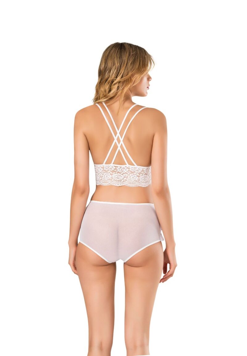 Bralette με ψηλόμεσο σλιπ White
