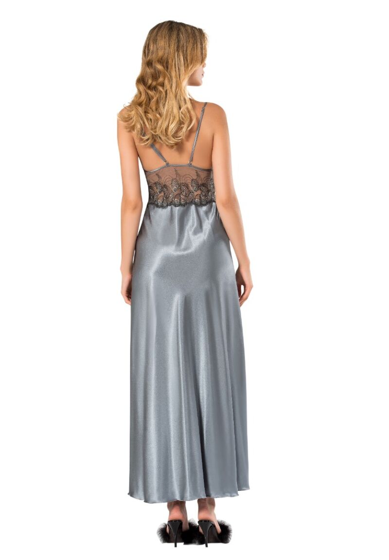 Νυχτικό σατέν μακρύ Grey Royal