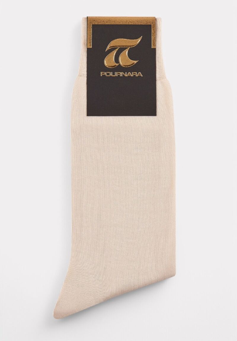 Κάλτσα ανδρική βαμβακερή Pournara χωρίς ραφές Εκρού