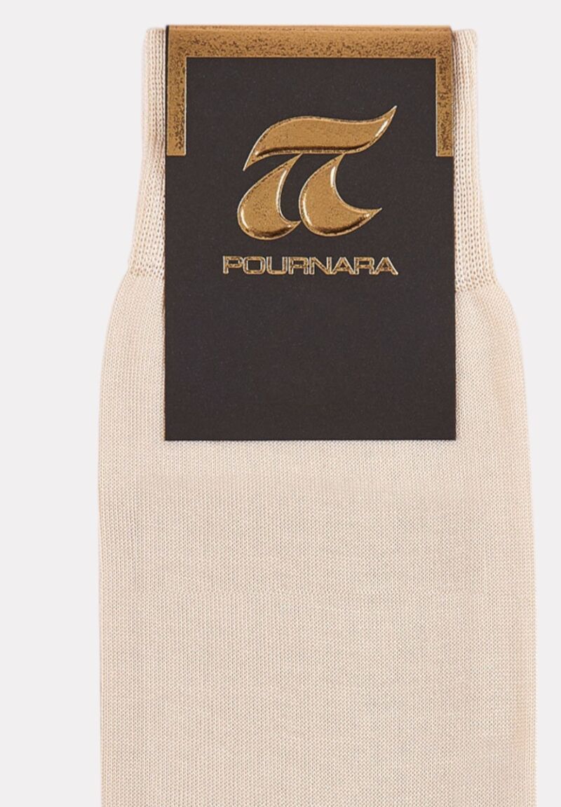 Κάλτσα ανδρική βαμβακερή Pournara χωρίς ραφές Εκρού