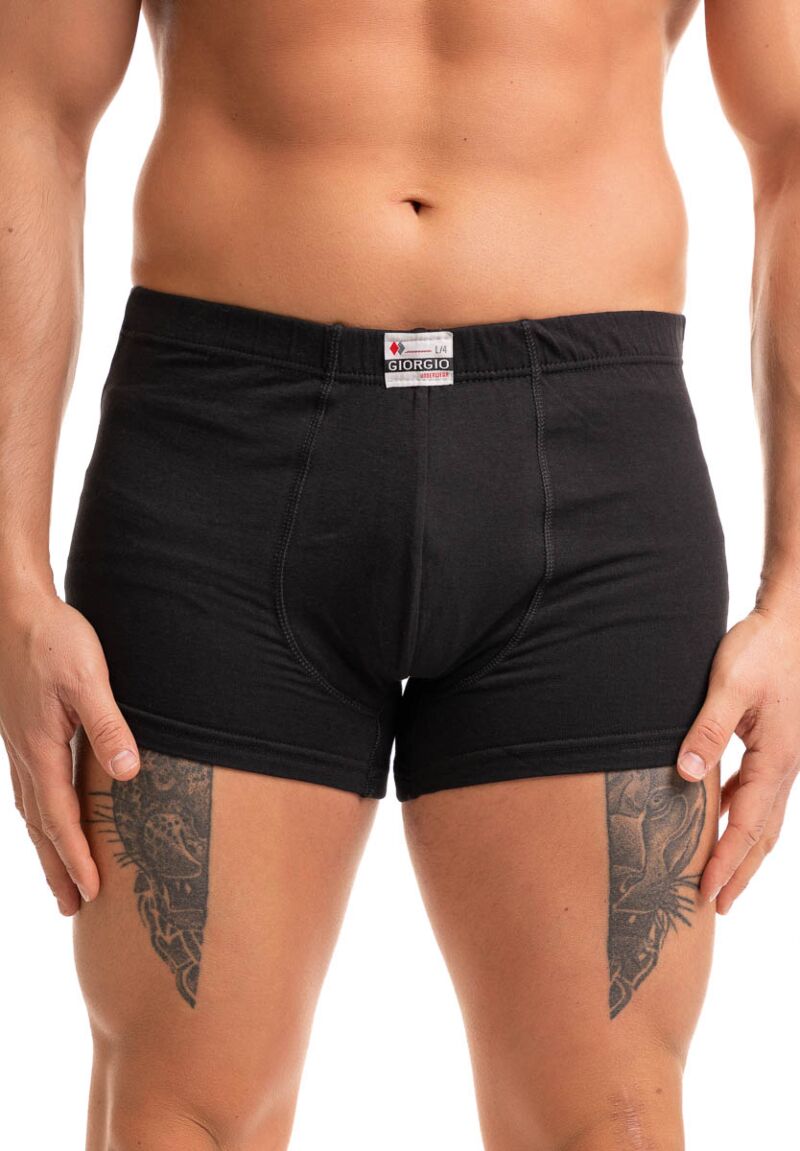 Ανδρικό μποξεράκι Giorgio εφαρμοστό μαύρο βαμβάκι λύκρα