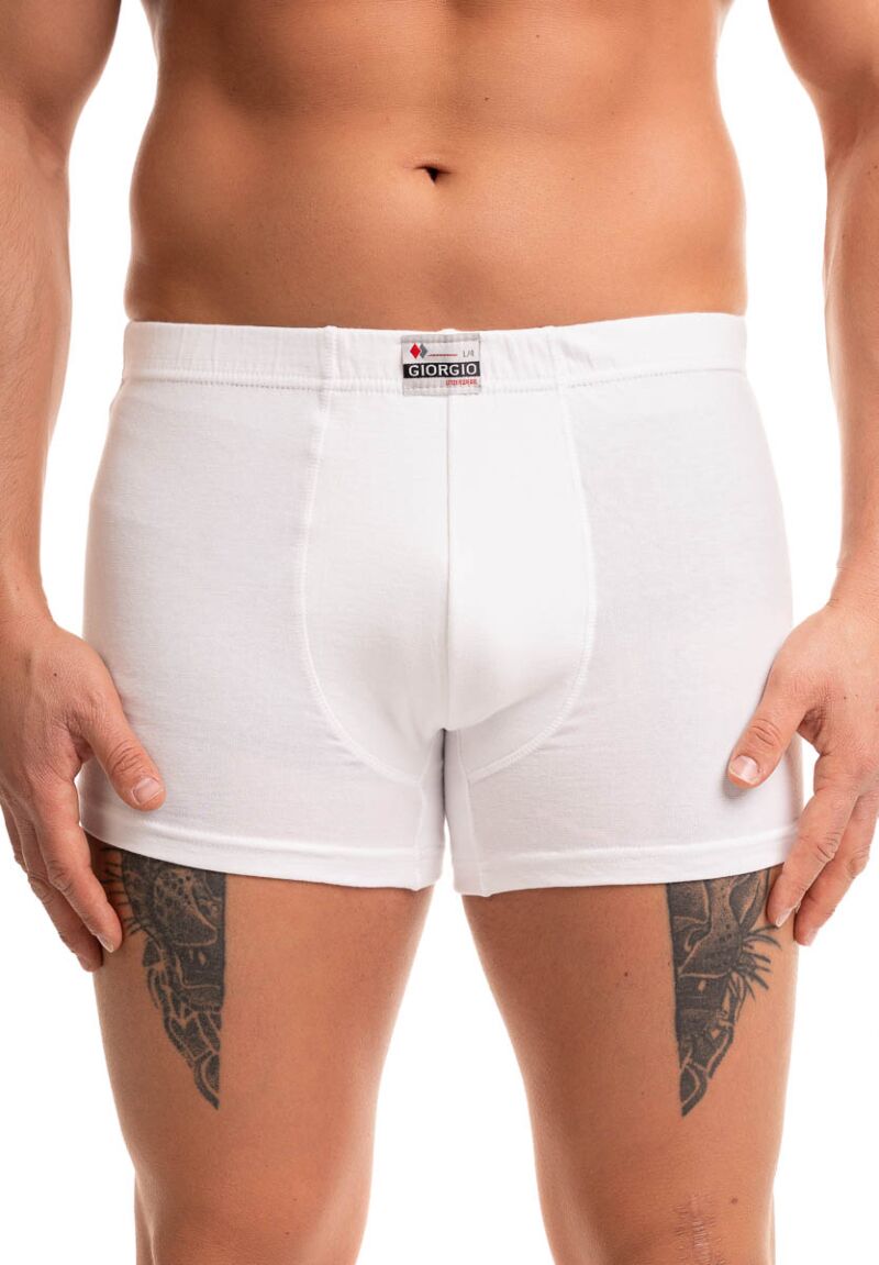 Ανδρικό μποξεράκι Giorgio εφαρμοστό λευκό βαμβάκι λύκρα