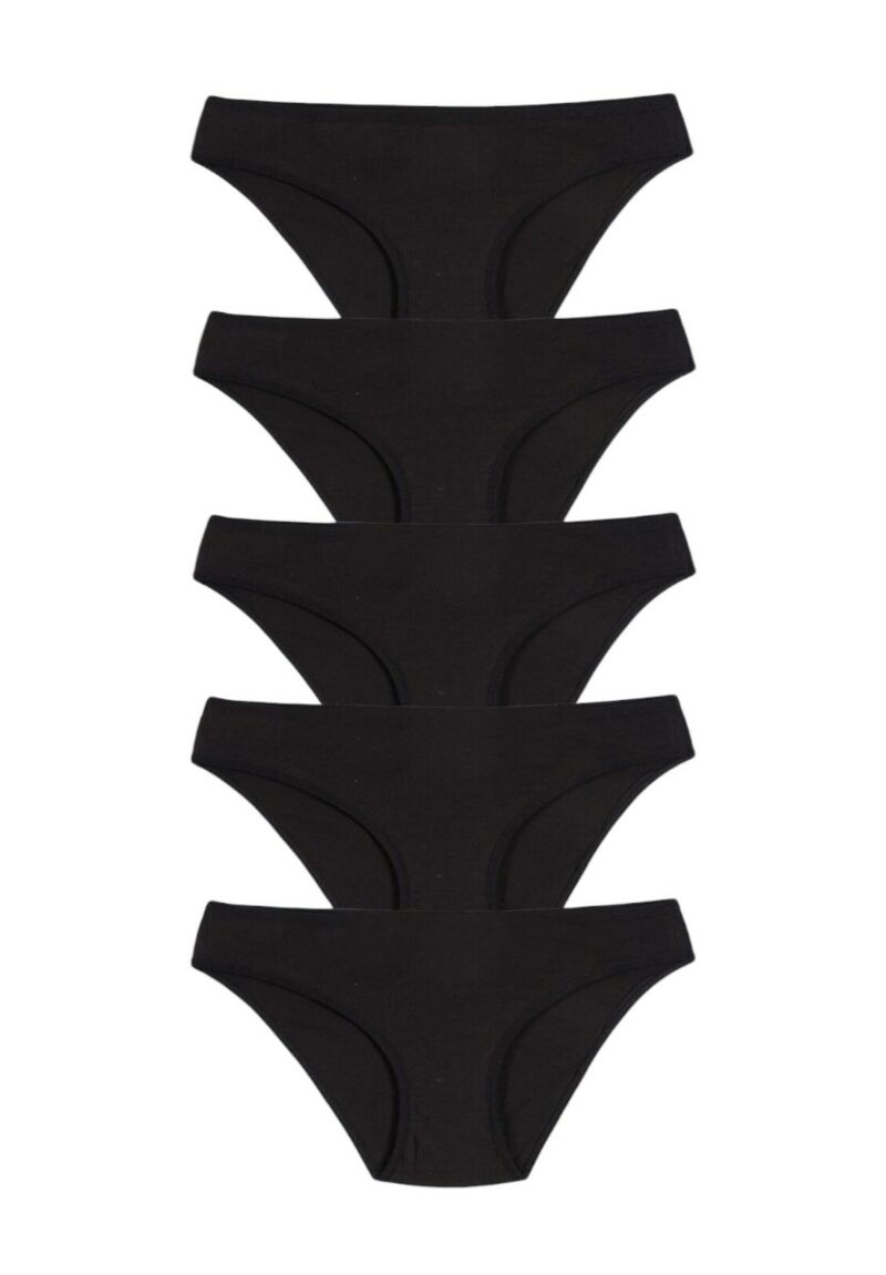 Σλιπ Mini μονόχρωμο Sexen Black Aurelia σε οικονομική συσκευασία 5 Τεμ.