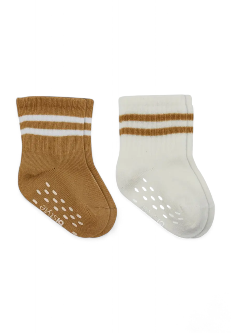 Κάλτσες βρεφικές με τάπες Stripes Biorganic 2 Τεμ.
