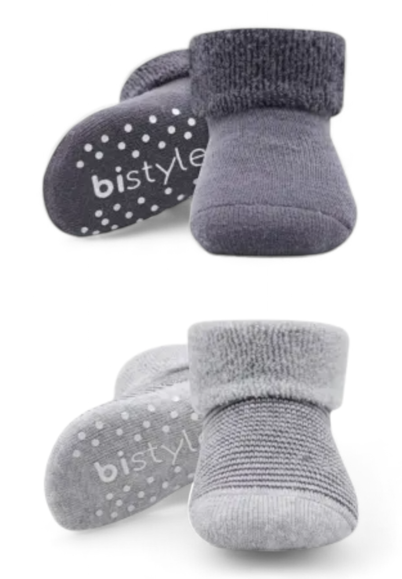 Κάλτσες βρεφικές πετσετέ με τάπες Stripes Biorganic 2 Τεμ.