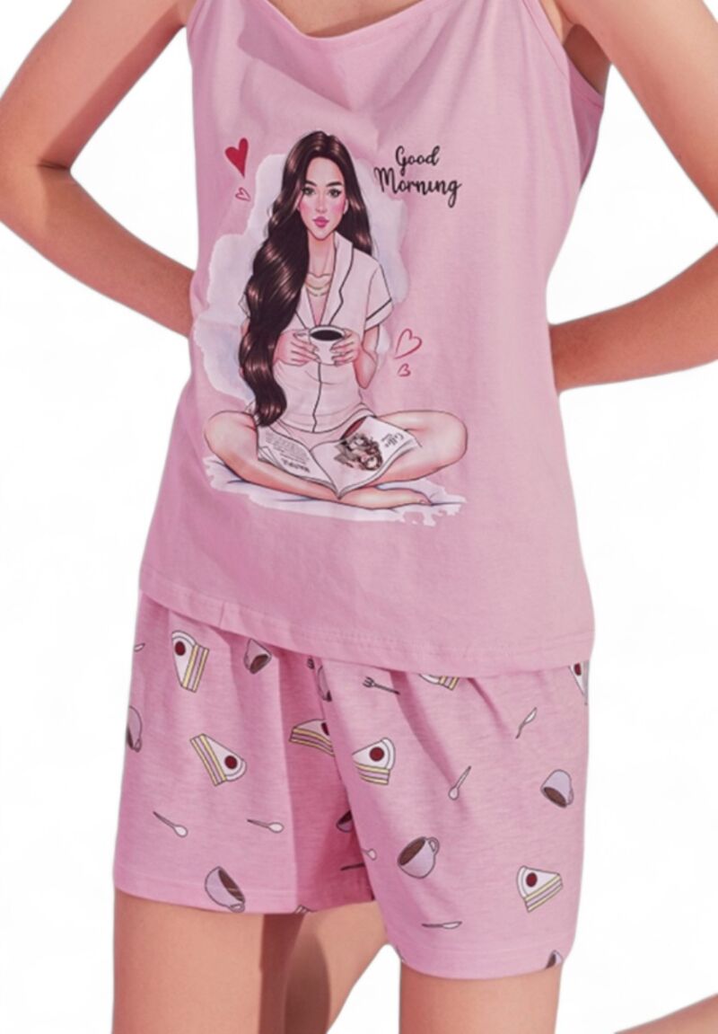 Πιτζάμα γυναικεία με σορτσάκι PijaMood Good Morning