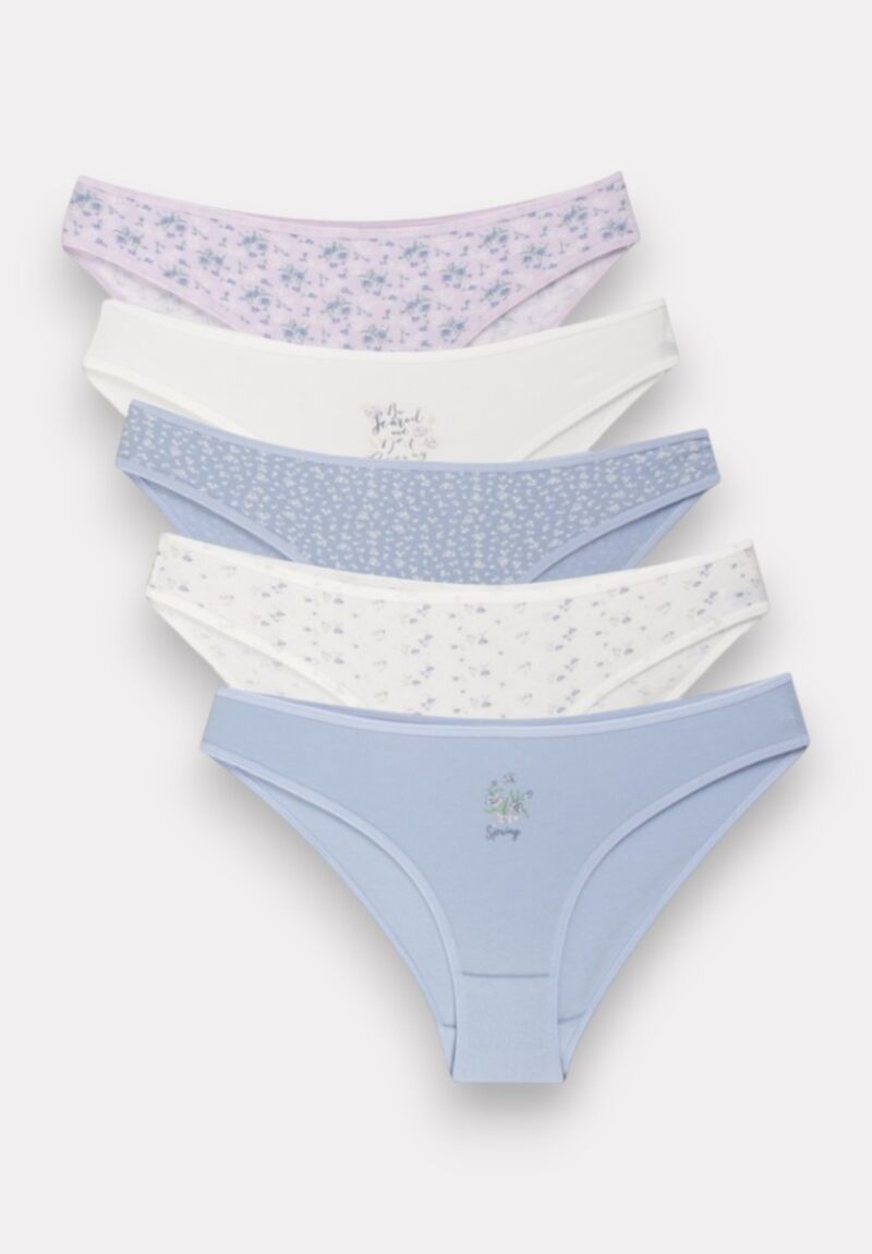 Σλιπ γυναικεία βαμβακερά Blue Sky Berrak 5 Τεμ.