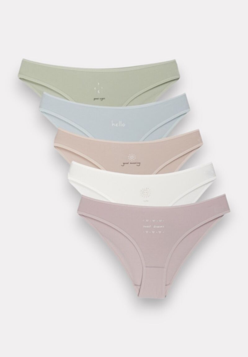 Σλιπ γυναικεία βαμβακερά Pastel Shades Berrak 5 Τεμ.