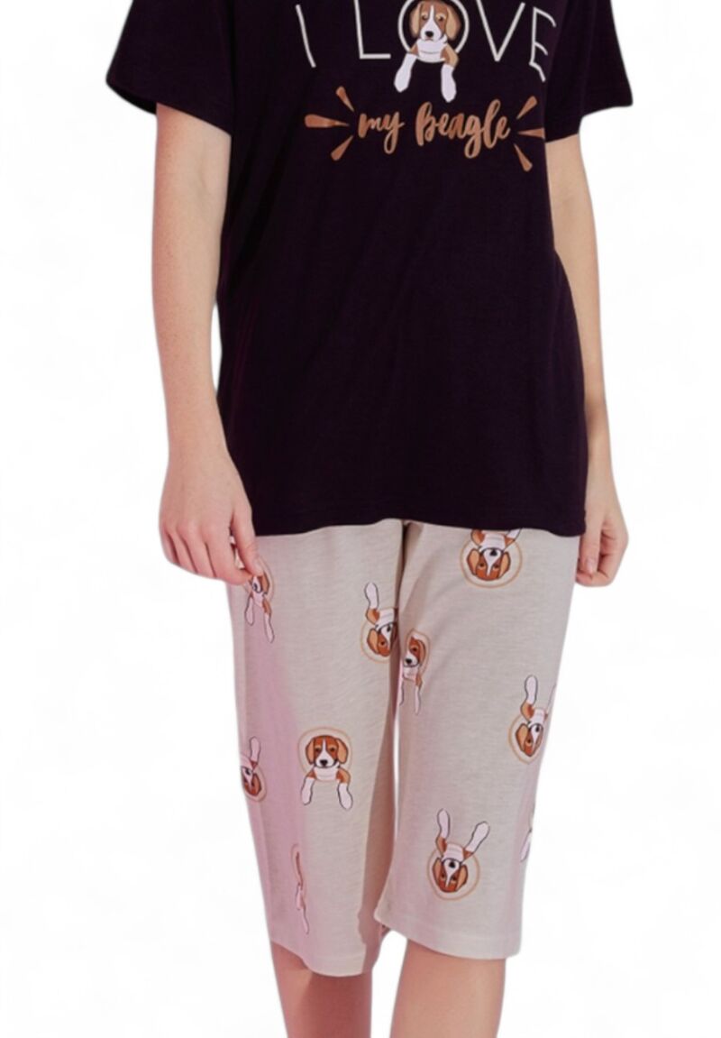 Πιτζάμα γυναικεία με κάπρι PijaMood Love My Beagle
