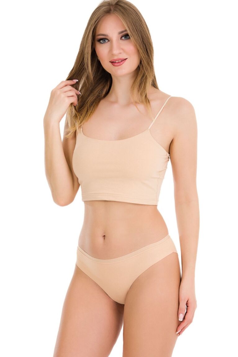 Σλιπ γυναικείο Berrak βαμβακερό με μαλακό λάστιχο Laser Cut Seamless Beige 3 Τεμ.