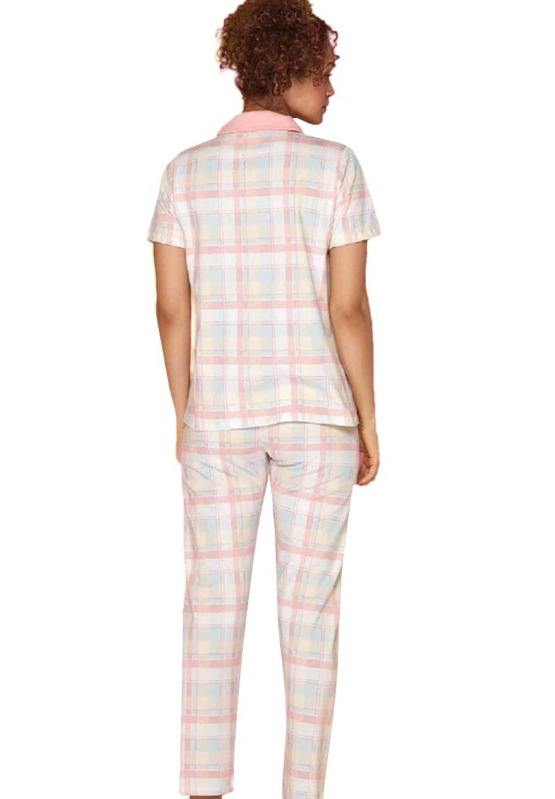 Πιτζάμα γυναικεία με κουμπάκια καρό 