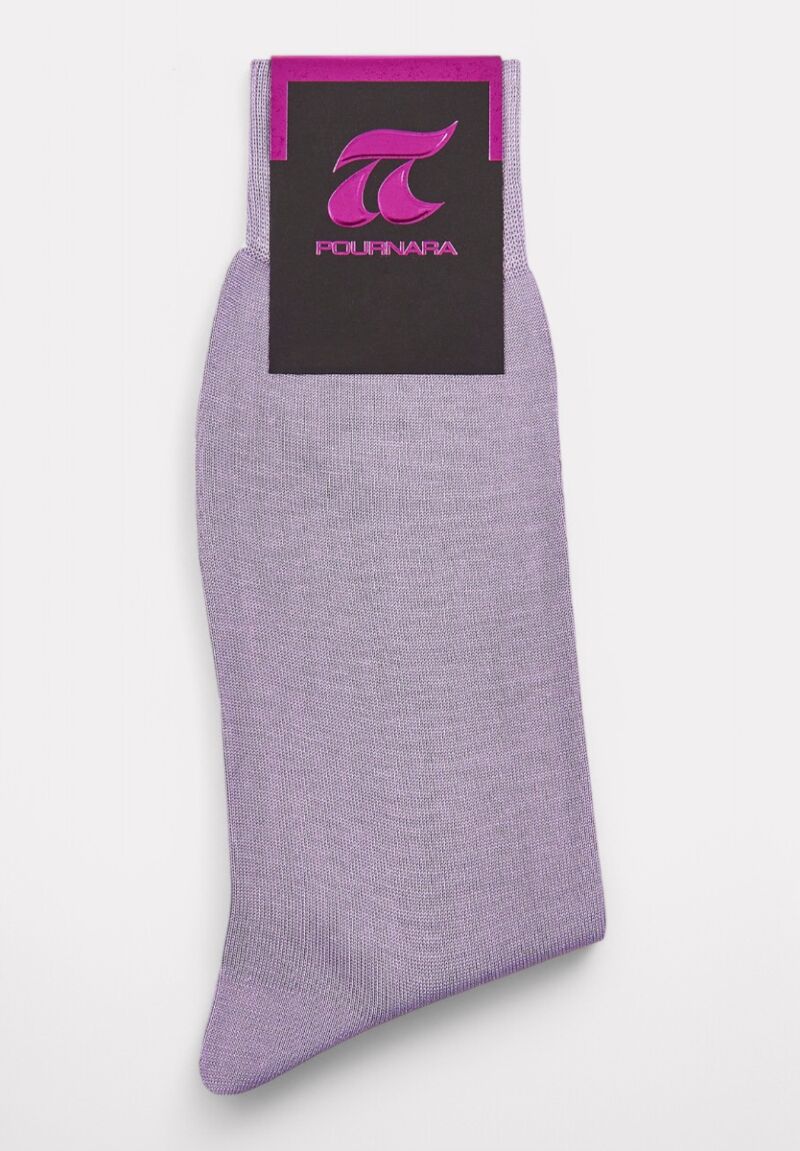 Κάλτσα ανδρική βαμβακερή Pournara χωρίς ραφές Μωβ Ανοιχτό