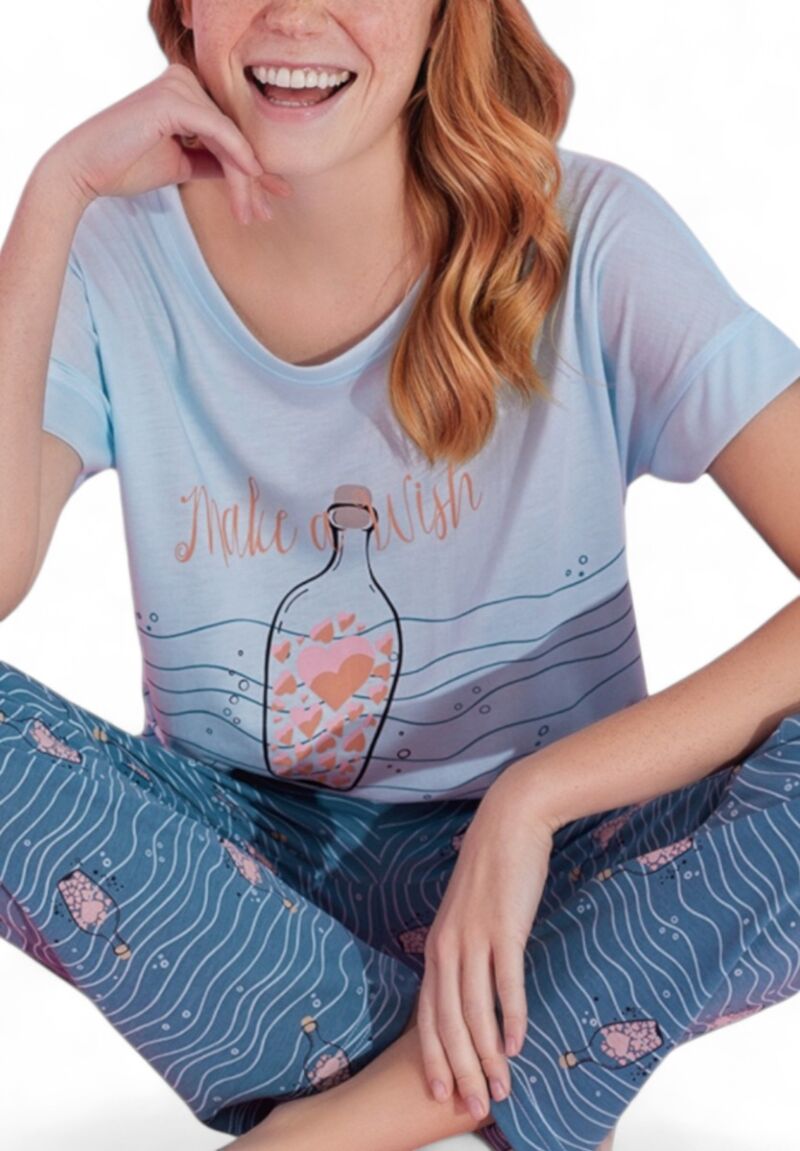 Πιτζάμα γυναικεία μακρύ παντελόνι PijaMood Wish