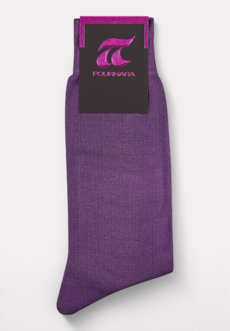Κάλτσα ανδρική βαμβακερή Pournara χωρίς ραφές Μωβ Σκούρο