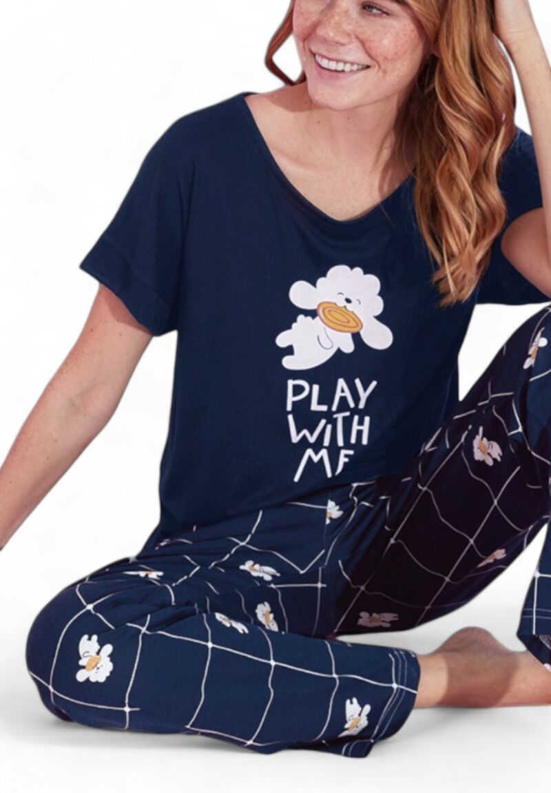 Πιτζάμα γυναικεία μακρύ παντελόνι PijaMood Play With Me