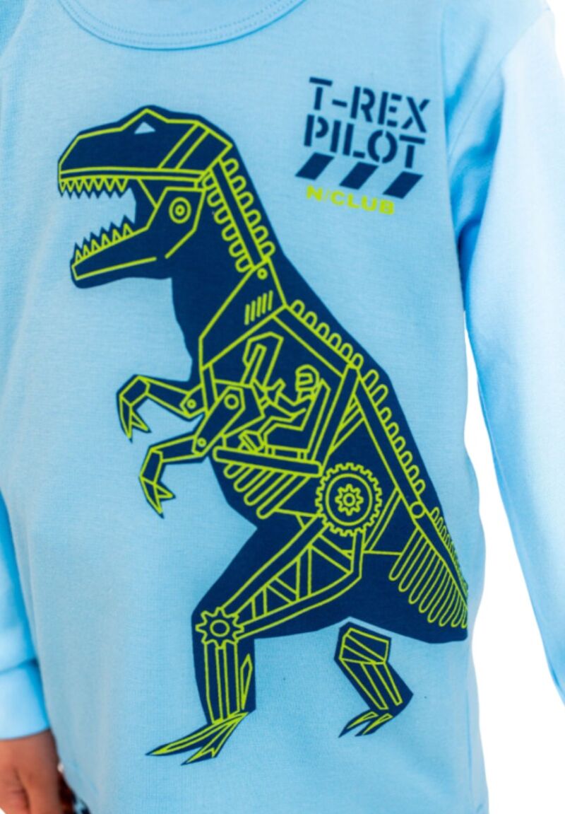 Πιτζάμα παιδική Nina Club T-Rex Light Blue