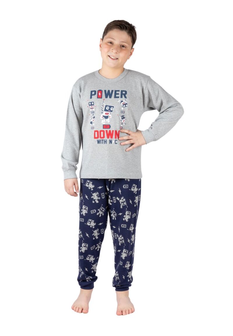 Πιτζάμα παιδική Nina Club Robot Γκρι