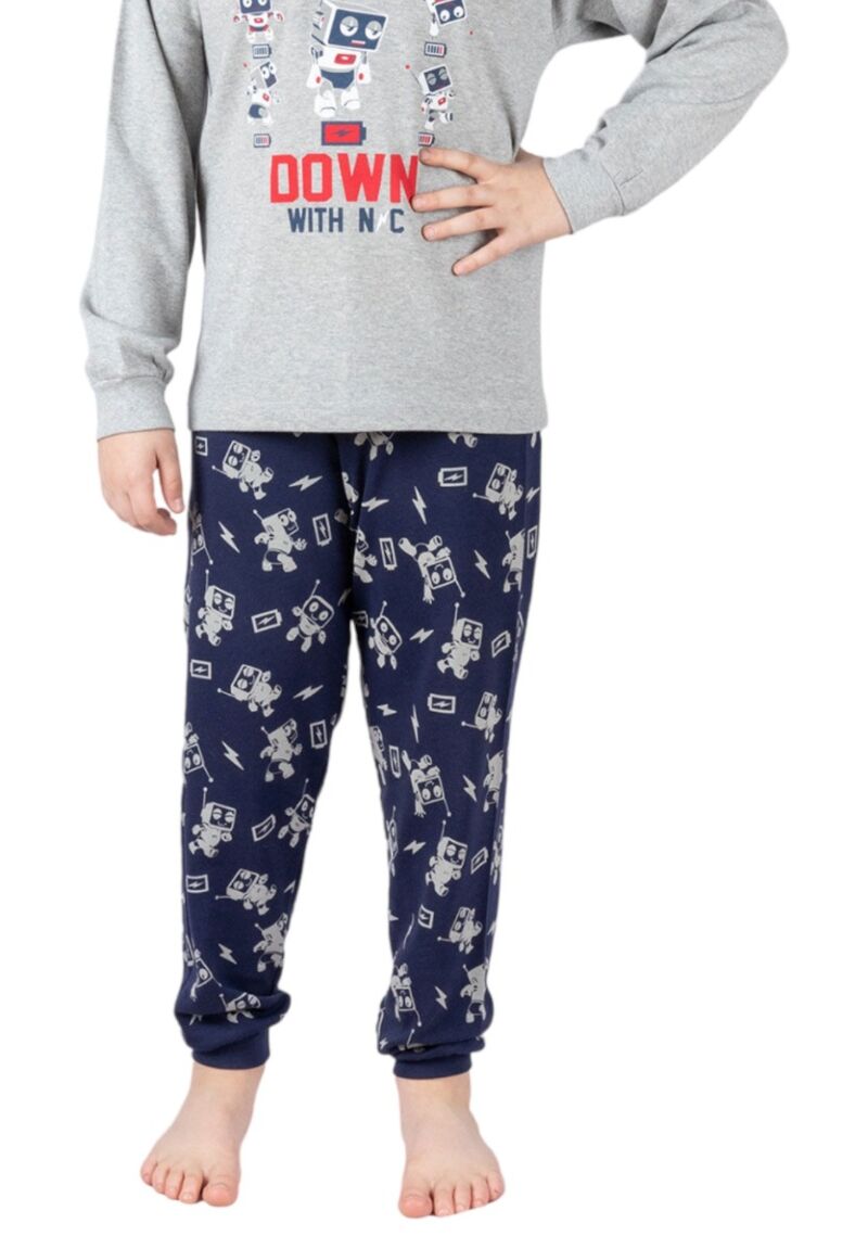 Πιτζάμα παιδική Nina Club Robot Γκρι