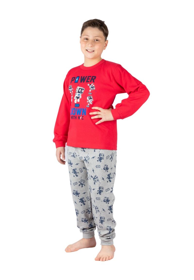 Πιτζάμα παιδική Nina Club Robot Κόκκινο