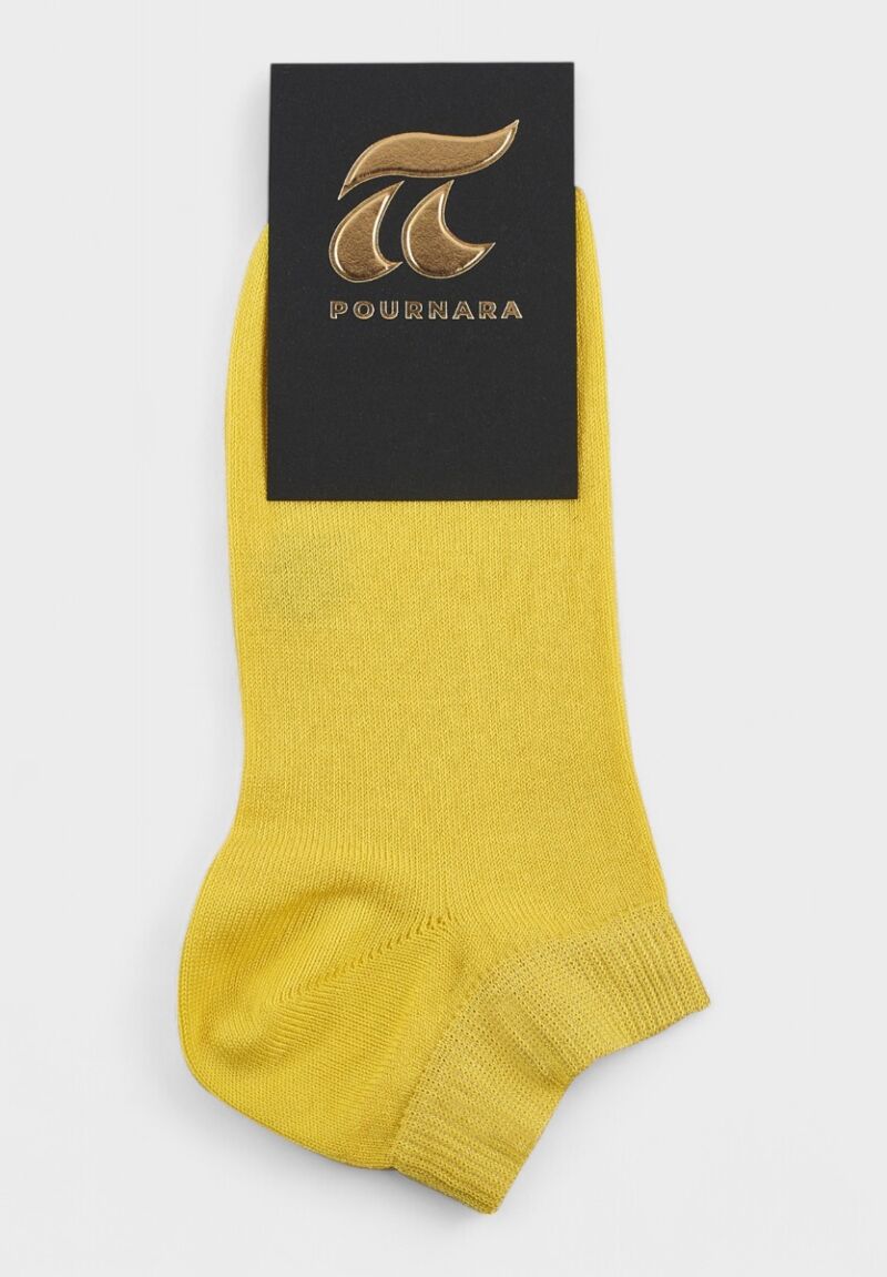 Γυναικείο Καλτσάκι Pournara Κίτρινο- Βαμβακερό, Ελαστικό, Άνετο