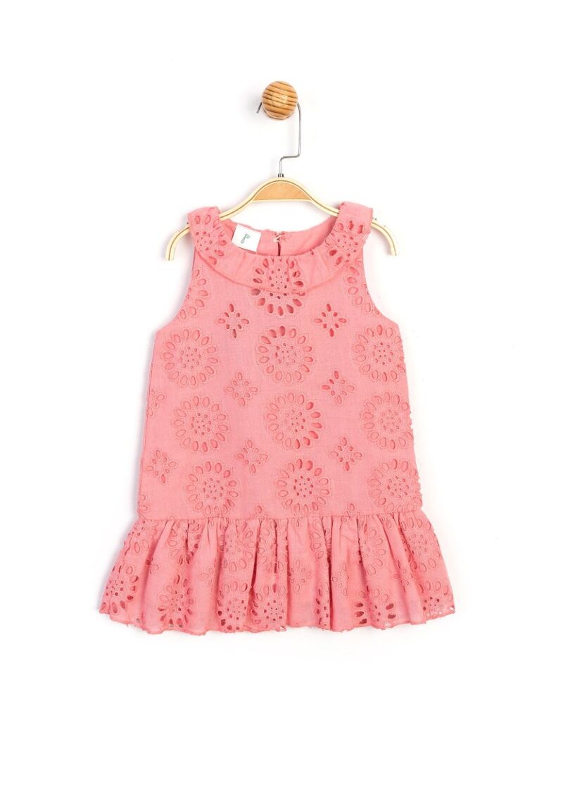 Φορεματάκι παιδικό δαντελένιο ροζ