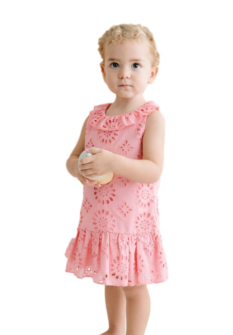 Φορεματάκι παιδικό δαντελένιο ροζ