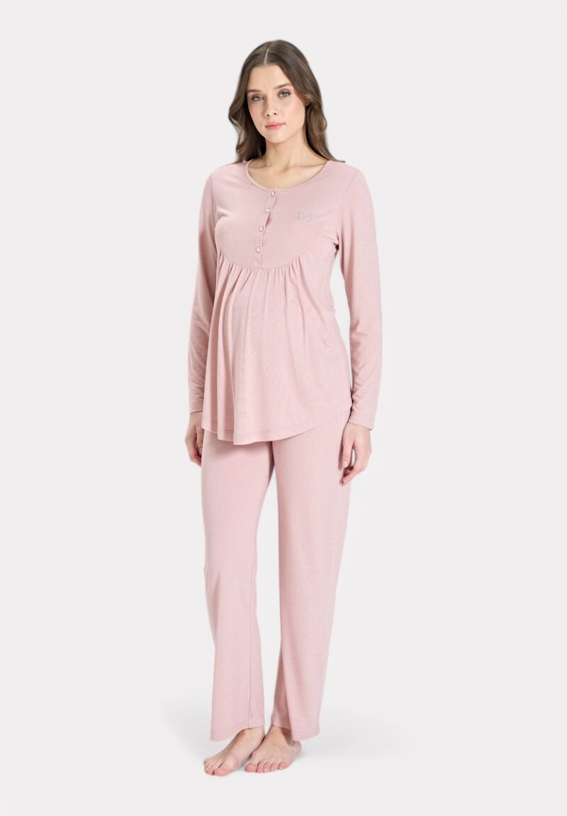 Pijadore Πιτζάμα Θηλασμού Ροζ – Μακρυμάνικη