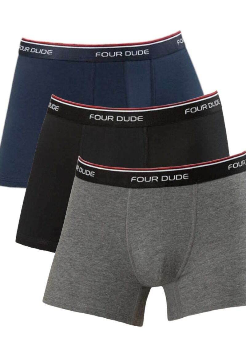 Boxer ανδρικά βαμβακερά 4DUDE Basic σε οικονομική συσκευασία 3 τεμαχίων 