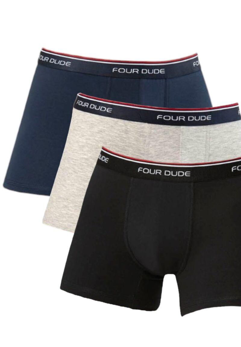 Boxer ανδρικά βαμβακερά 4DUDE The Basics σε οικονομική συσκευασία 3 τεμαχίων 