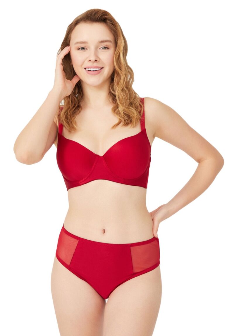 Σετ σουτιέν με ψηλόμεσο Brazil Diana Βυσσινί