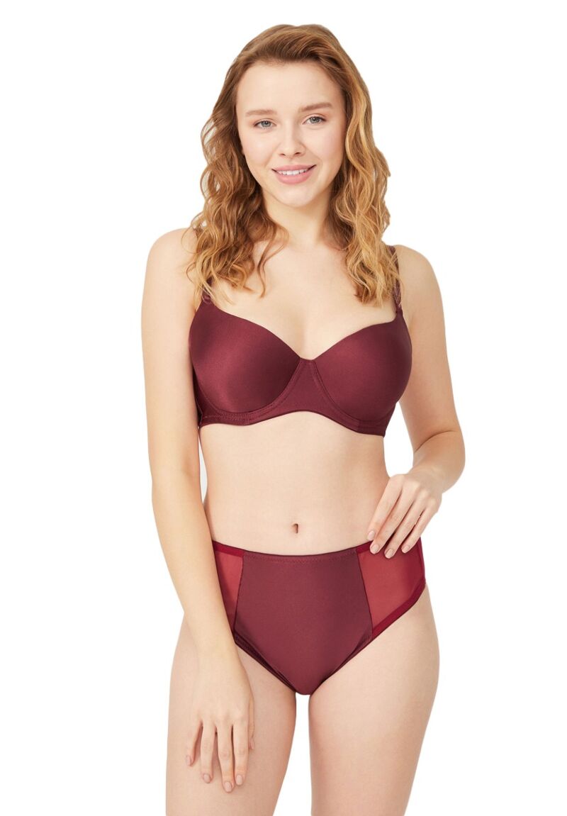 Σετ σουτιέν με ψηλόμεσο Brazil Diana Μπορντώ