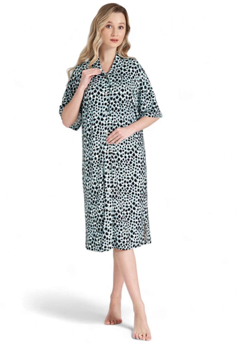 Νυχτικό γυναικείο μακρύ με κουμπιά Pijadore Animal Print