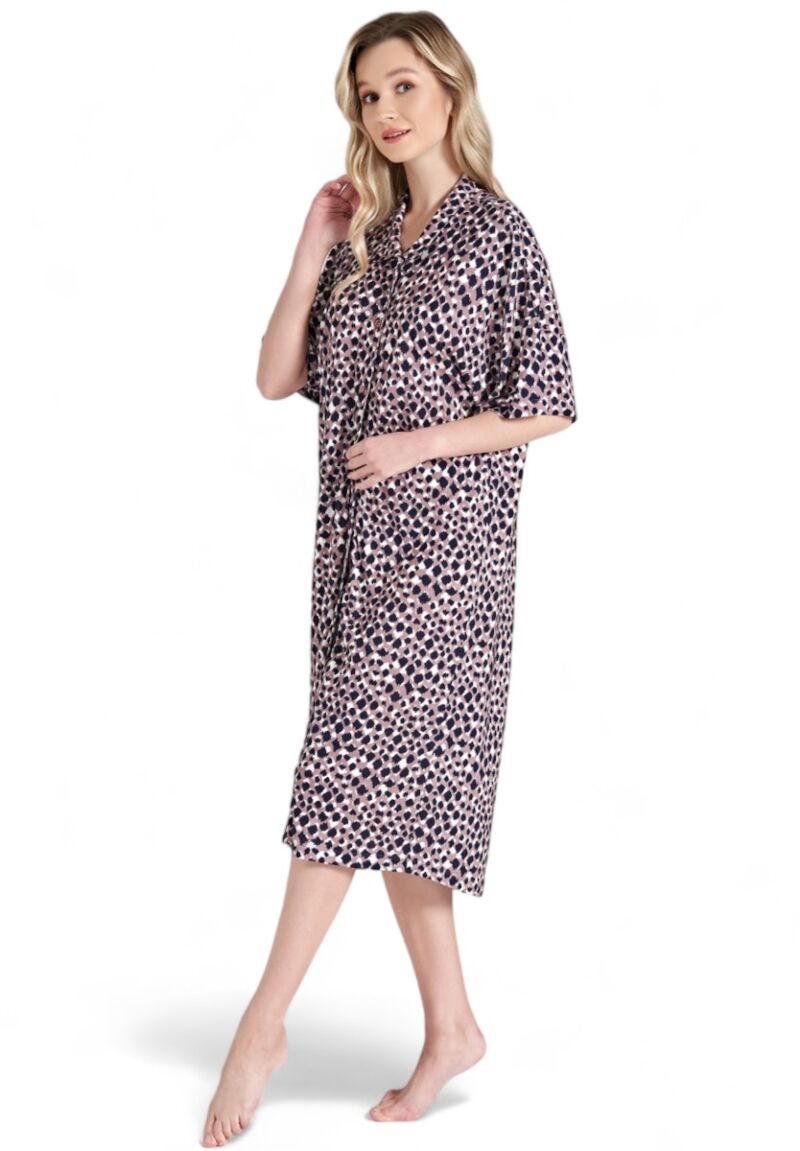 Νυχτικό γυναικείο μακρύ με κουμπιά Pijadore Animal Print