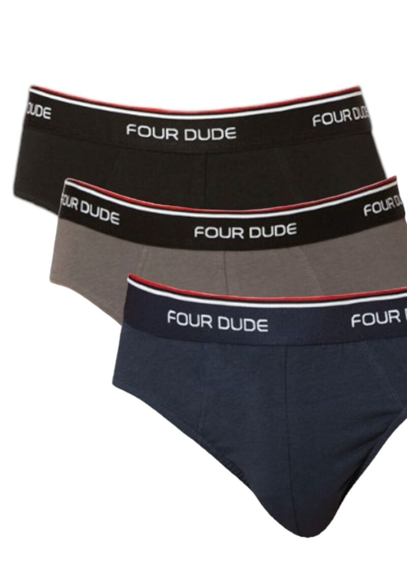 Σλιπ ανδρικά βαμβακερά 4DUDE The Basics one σε οικονομική συσκευασία 3 τεμαχίων 