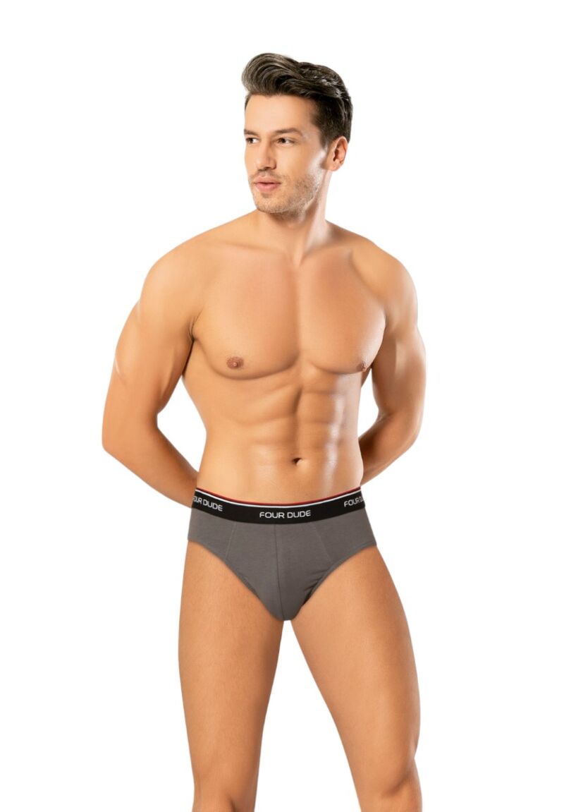 Σλιπ ανδρικά βαμβακερά 4DUDE The Basics one σε οικονομική συσκευασία 3 τεμαχίων 