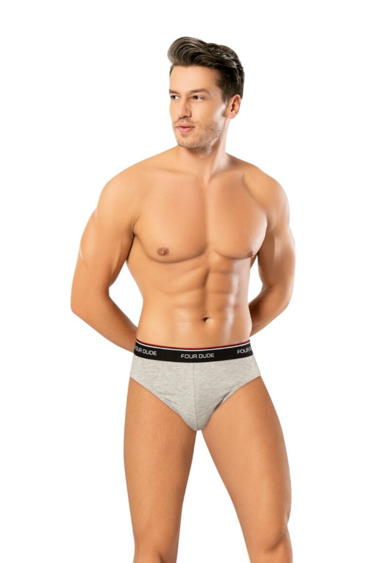 Σλιπ ανδρικά βαμβακερά 4DUDE The Basics two σε οικονομική συσκευασία 3 τεμαχίων 
