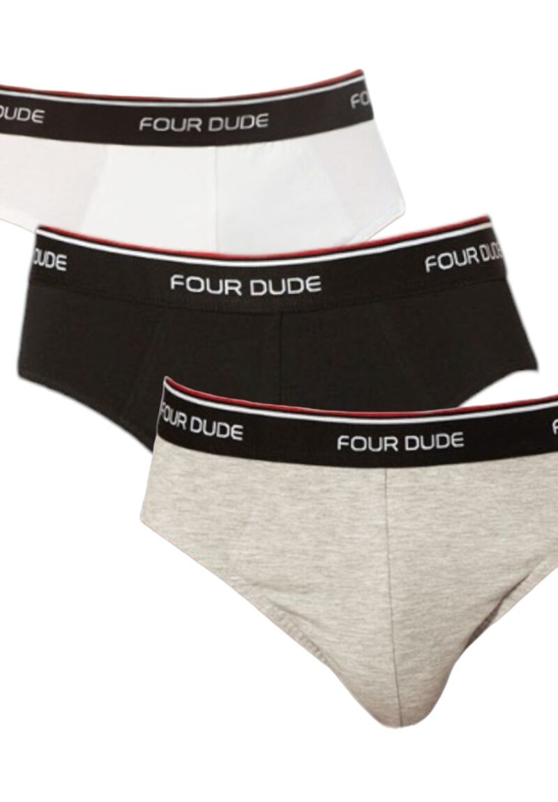 Σλιπ ανδρικά βαμβακερά 4DUDE The Basics Three σε οικονομική συσκευασία 3 τεμαχίων 