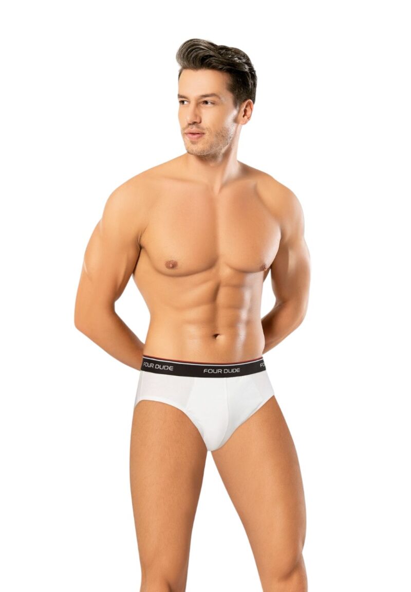 Σλιπ ανδρικά βαμβακερά 4DUDE The Basics Three σε οικονομική συσκευασία 3 τεμαχίων 