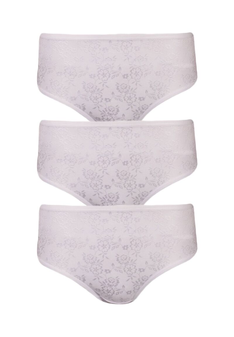 Σλιπ Midi ψηλοκάβαλο με δαντέλα White 3 Τεμ.