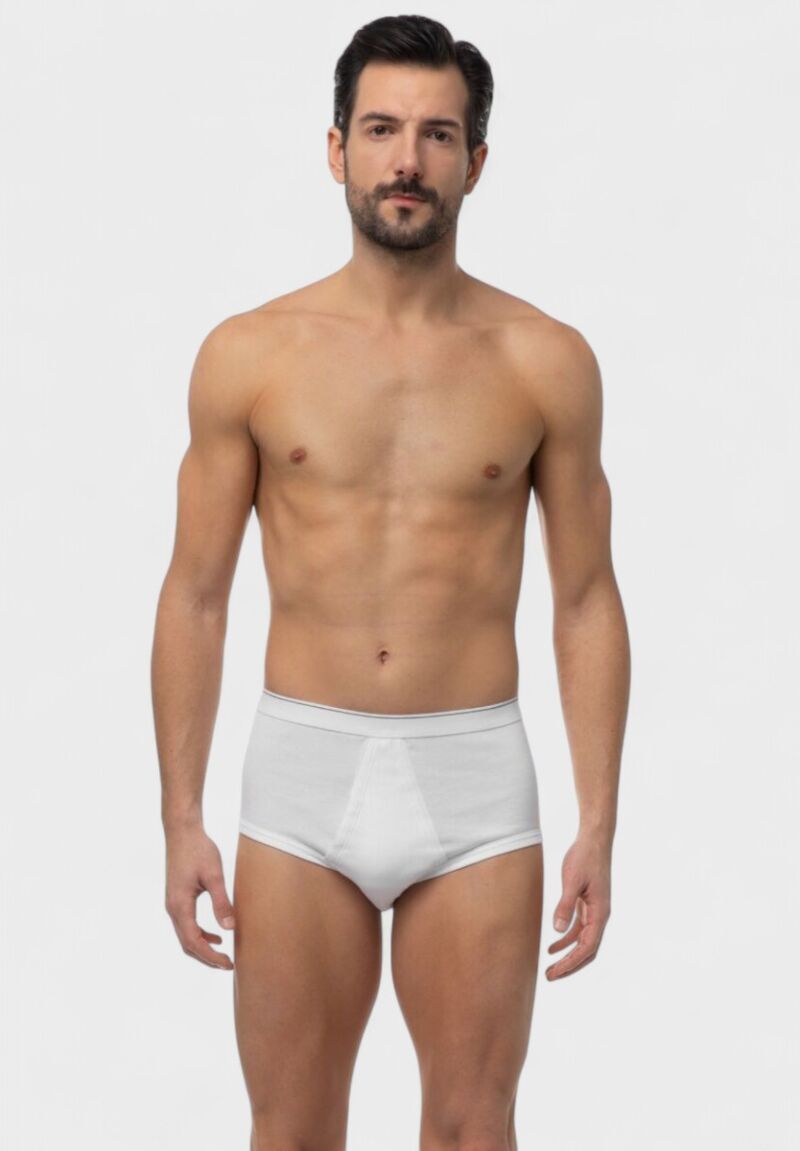 Ανδρικό σλιπ ψηλόμεσο σετ 2 τεμ. Classic Minerva με μπροστινό άνοιγμα