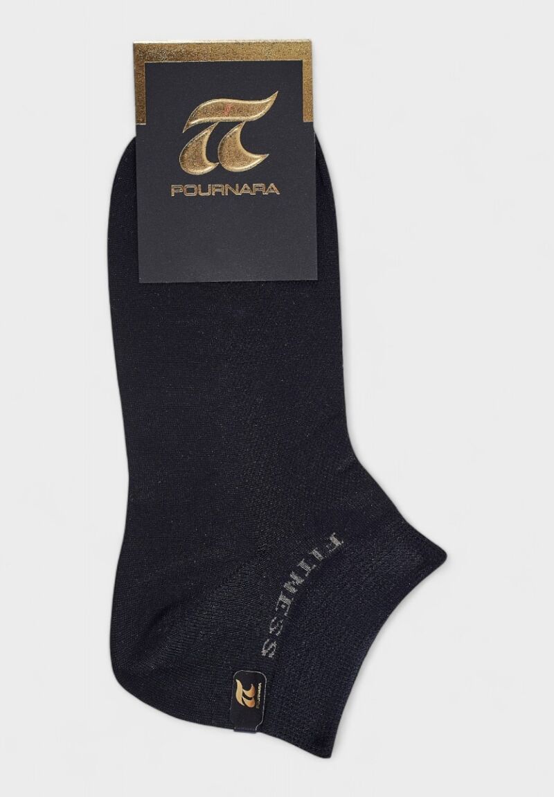 Unisex καλτσάκι Pournara μαύρο fitness με ελαστική διχτυωτή πλέξη