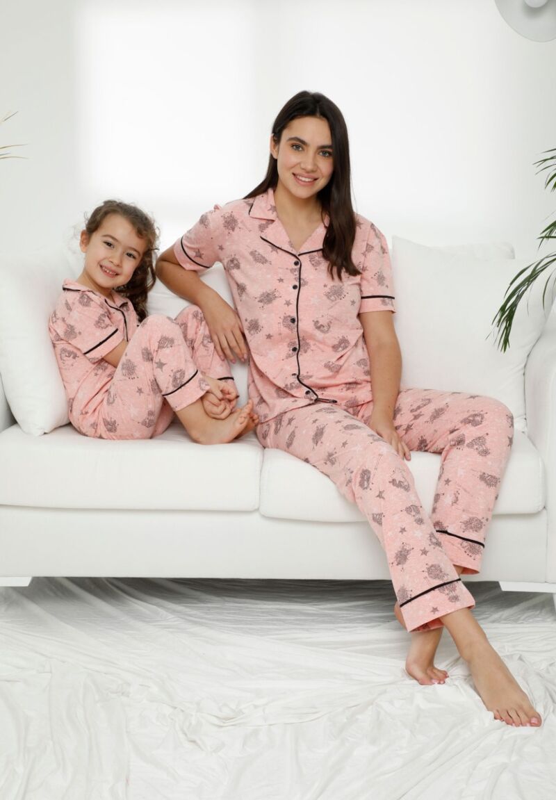 Πιτζάμα παιδική-εφηβική με κουμπιά Cute Sheep