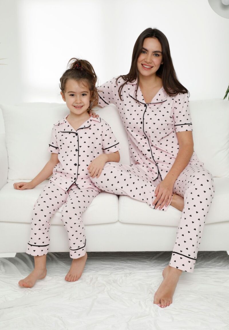 Πιτζάμα παιδική-εφηβική με μακρύ παντελόνι Little Hearts