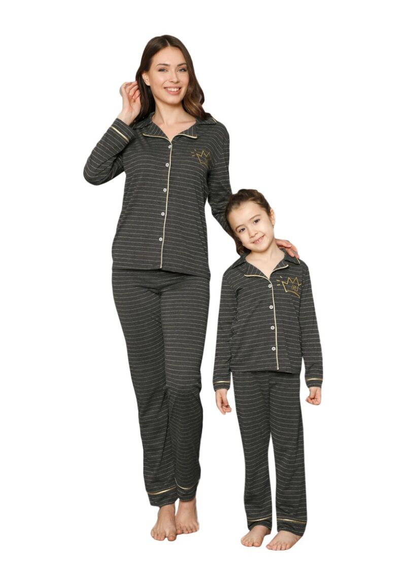 Πιτζάμα παιδική - εφηβική με κουμπιά Queens 