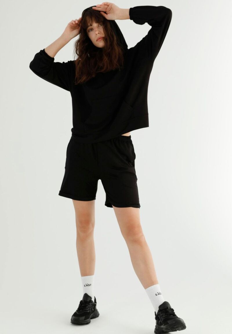 Σετ Φόρμας Oversized Τοπ με Σορτσάκι Marleen Noir 