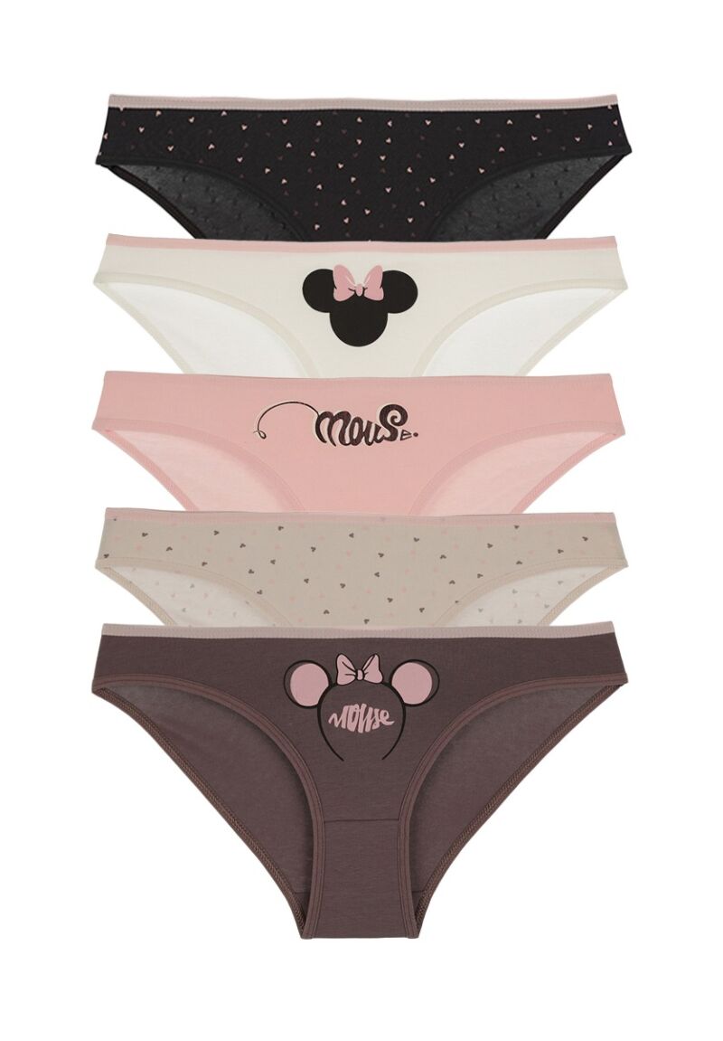 Σλιπ γυναικεία βαμβακερά Donella Minnie Mouse 5 Τεμ.